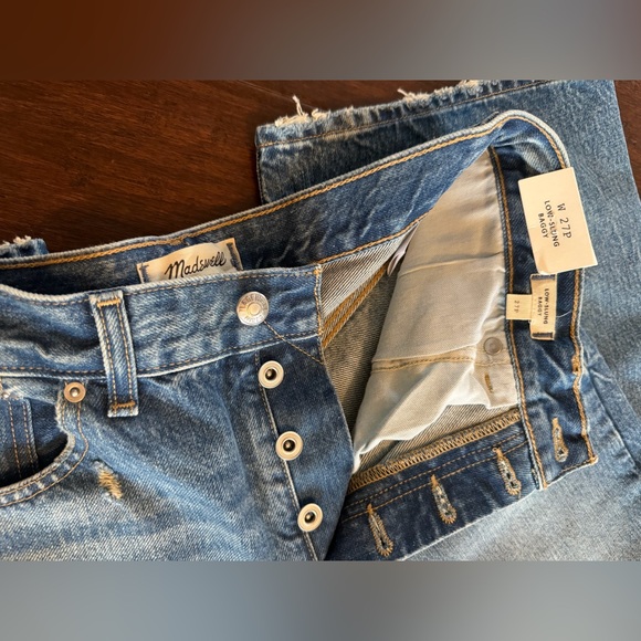 Madewell Low- Slung Baggy jeans Medium Blue Button-Fly Jeans - Picture 4 of 4